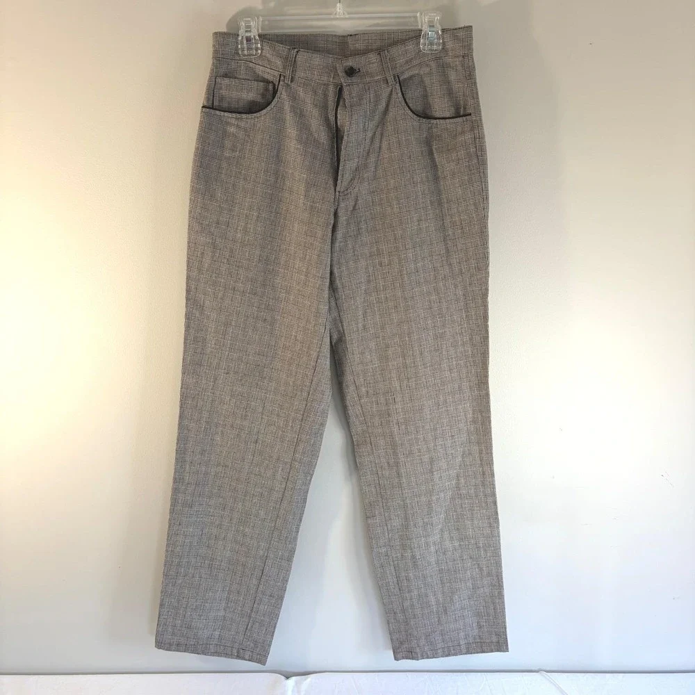 IQ Wear USA Mens‎ Glen Plaid Trousers Grey Black V2K Compatible Size 30